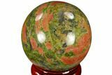 Polished Unakite Sphere - Canada #116121-1